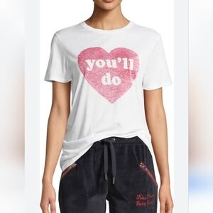 Zoe Karssen “You’ll Do” White Tshirt w/ Red Heart Design Size XSmall